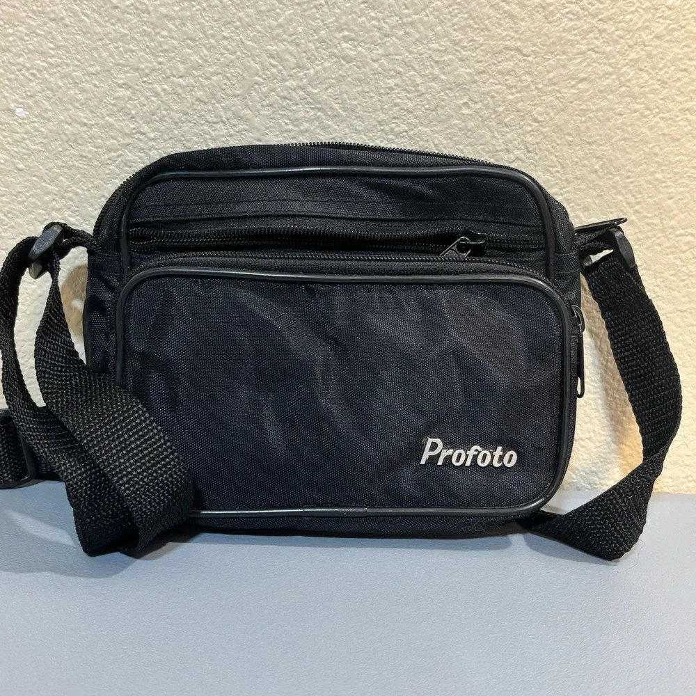 Profoto Black Camera Travel Bag Crossbody Adjustable 3 Sections Zip Waterproof